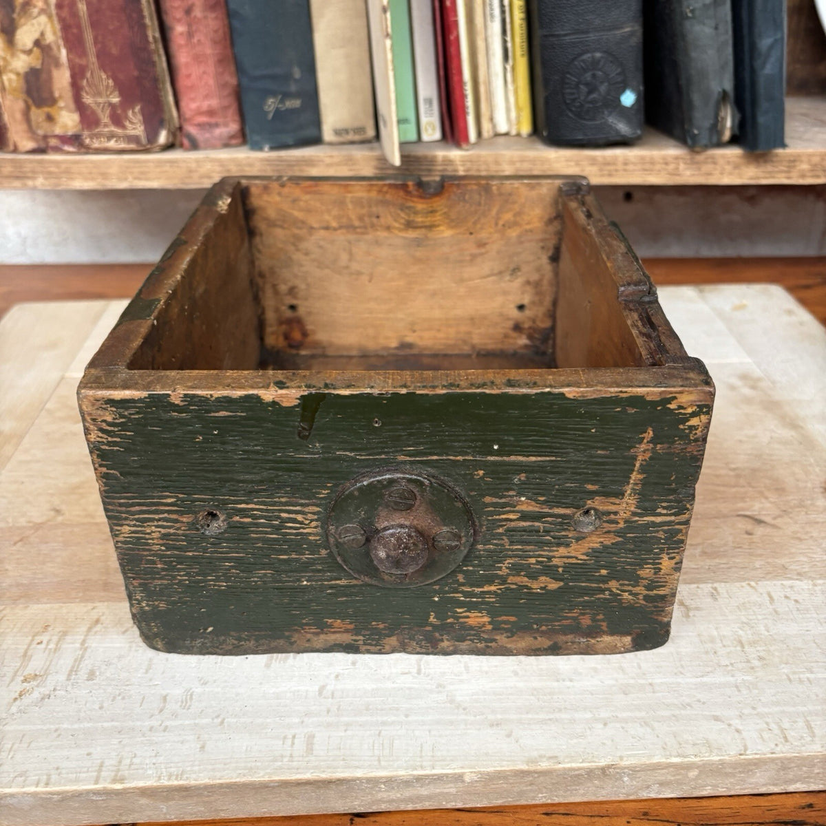 Vintage Wooden Storage Box - Military 1944 - Farmhouse - Cottage  Green or Brown
