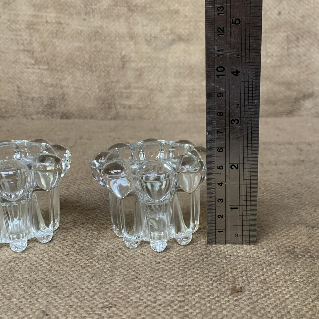 Vintage Clear Glass Candle Holders