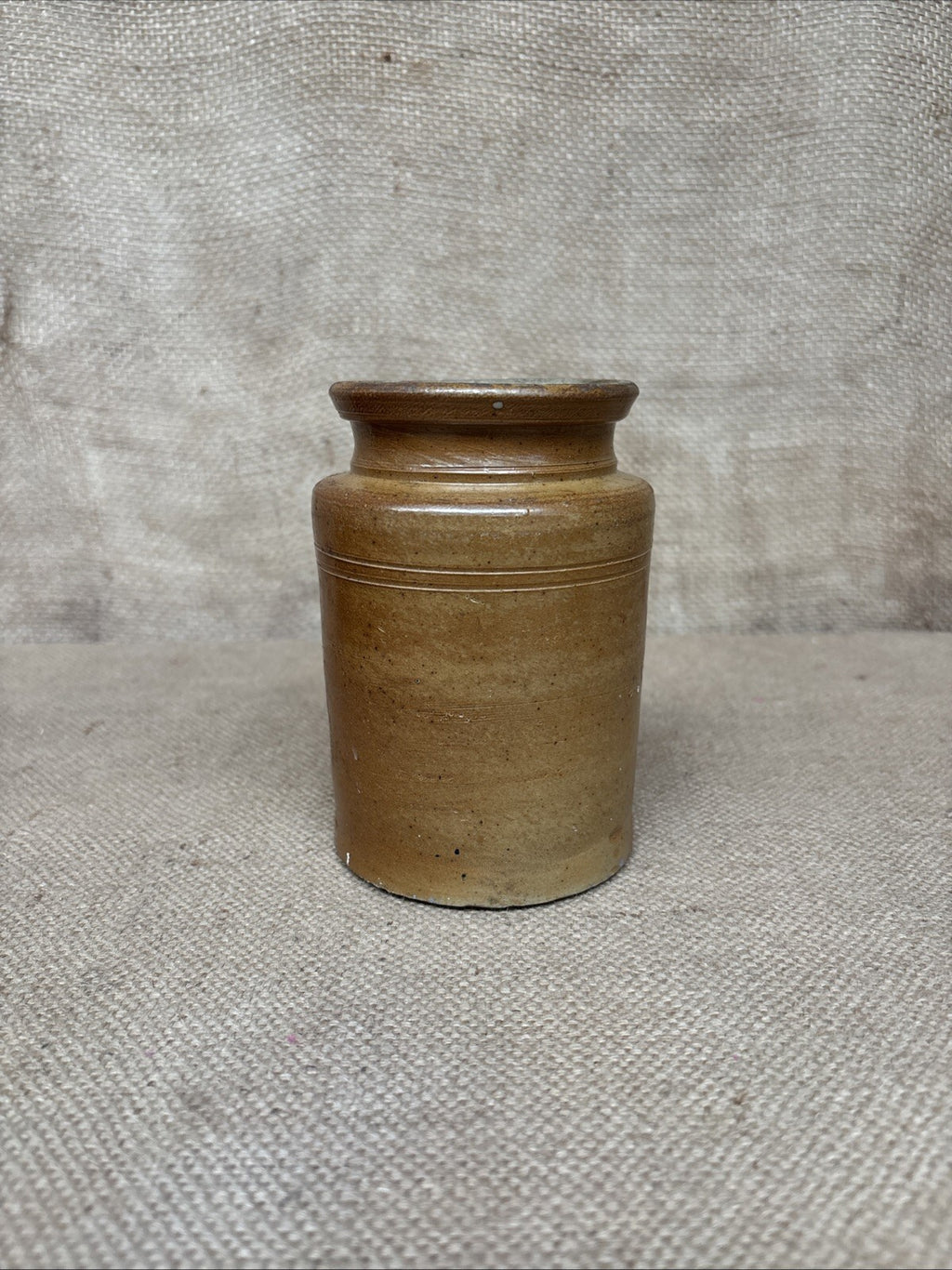 Vintage Stoneware Jar / Utensil Holder / Pickling Jar Farmhouse Kitchen