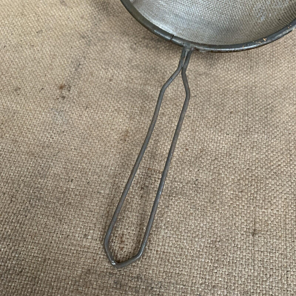 Vintage Kitchen Metal Seive With Handle & Lip - Kitchenalia