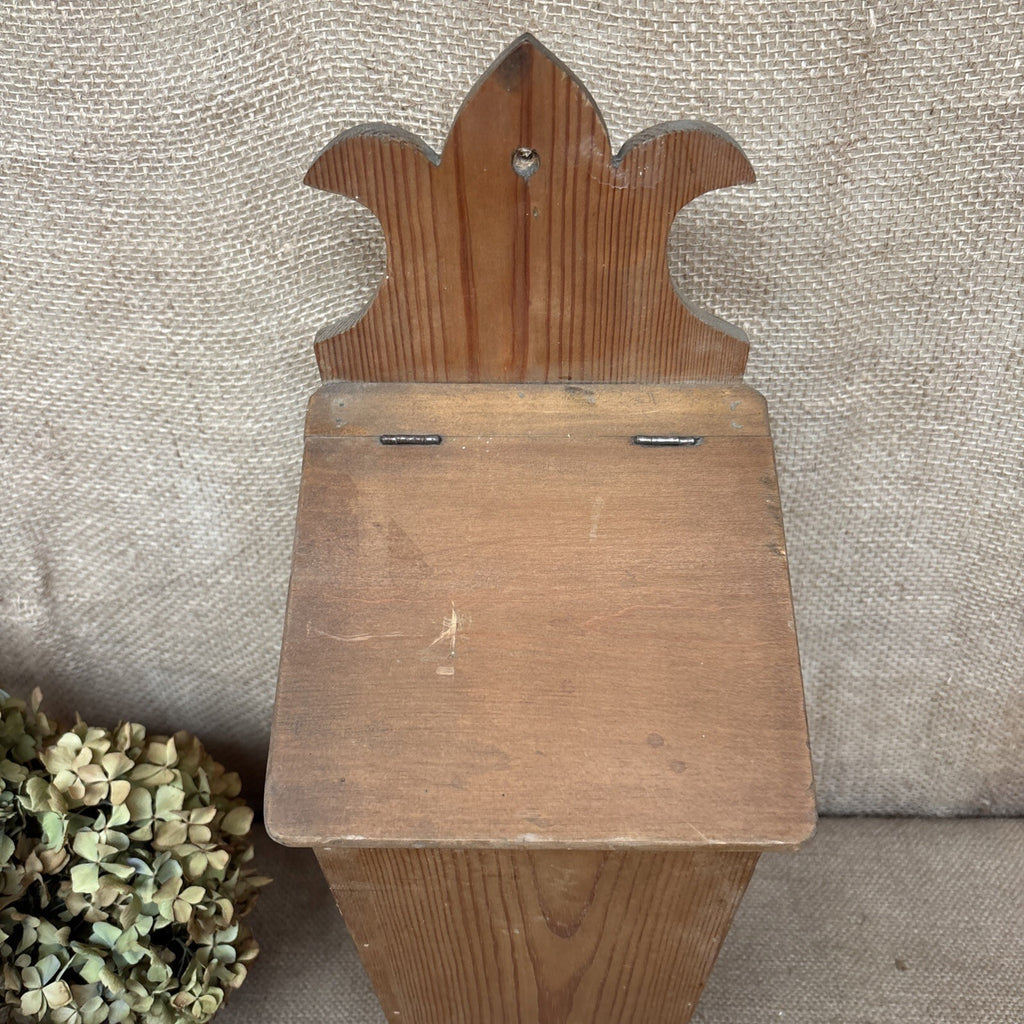 Antique Pine Candle Box - Wall Hanging - Farmhouse- Cottage