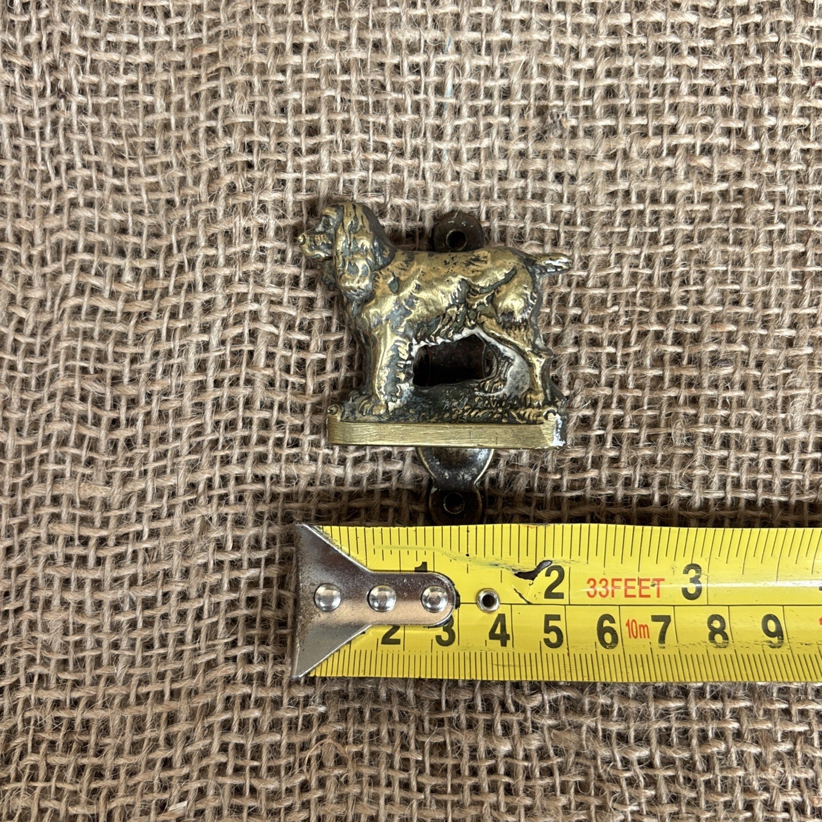 Small Vintage Brass Door Knocker - Spaniel