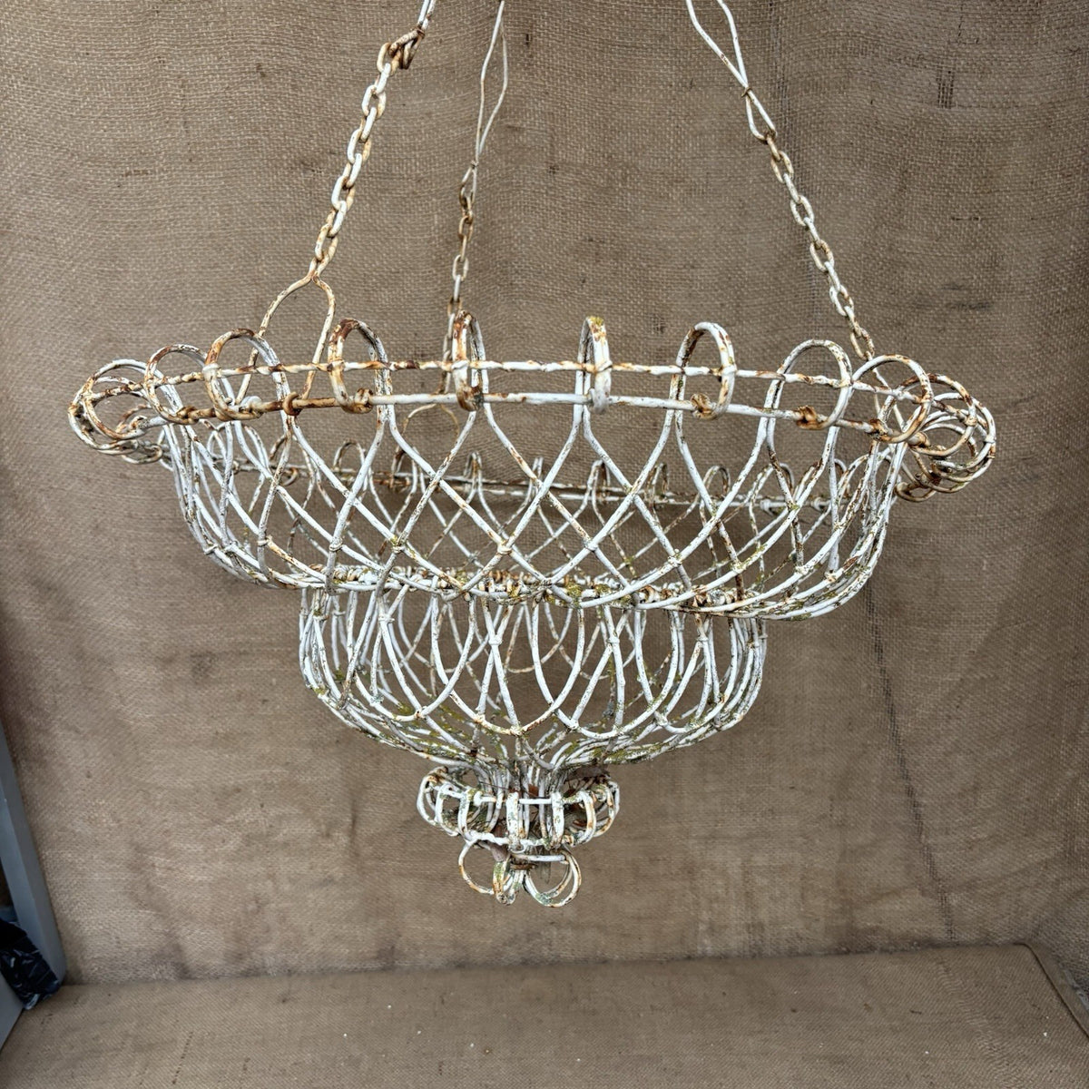 Antique Wire Work Plant Holder / Hanging Basket / Large / Gardenalia