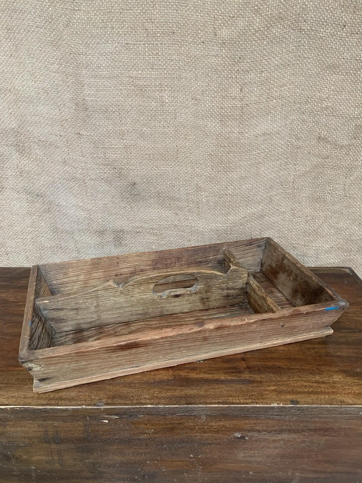 Vintage Pine Cutlery / Knife box / Butlers Tray - Kitchenalia - Farmhouse - Caddy