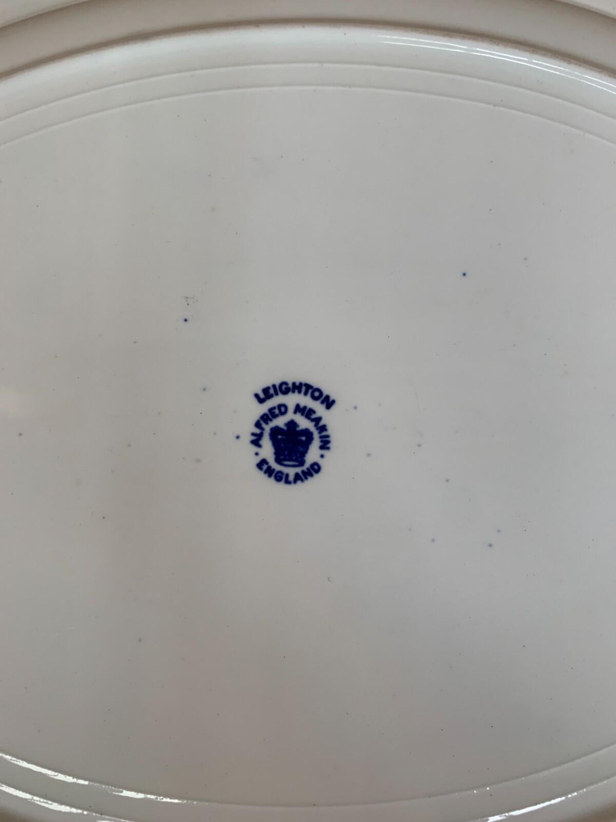 Large Alfred Meakin Oval Platter - Leighton - Blue & White - Farmhouse - Cottage