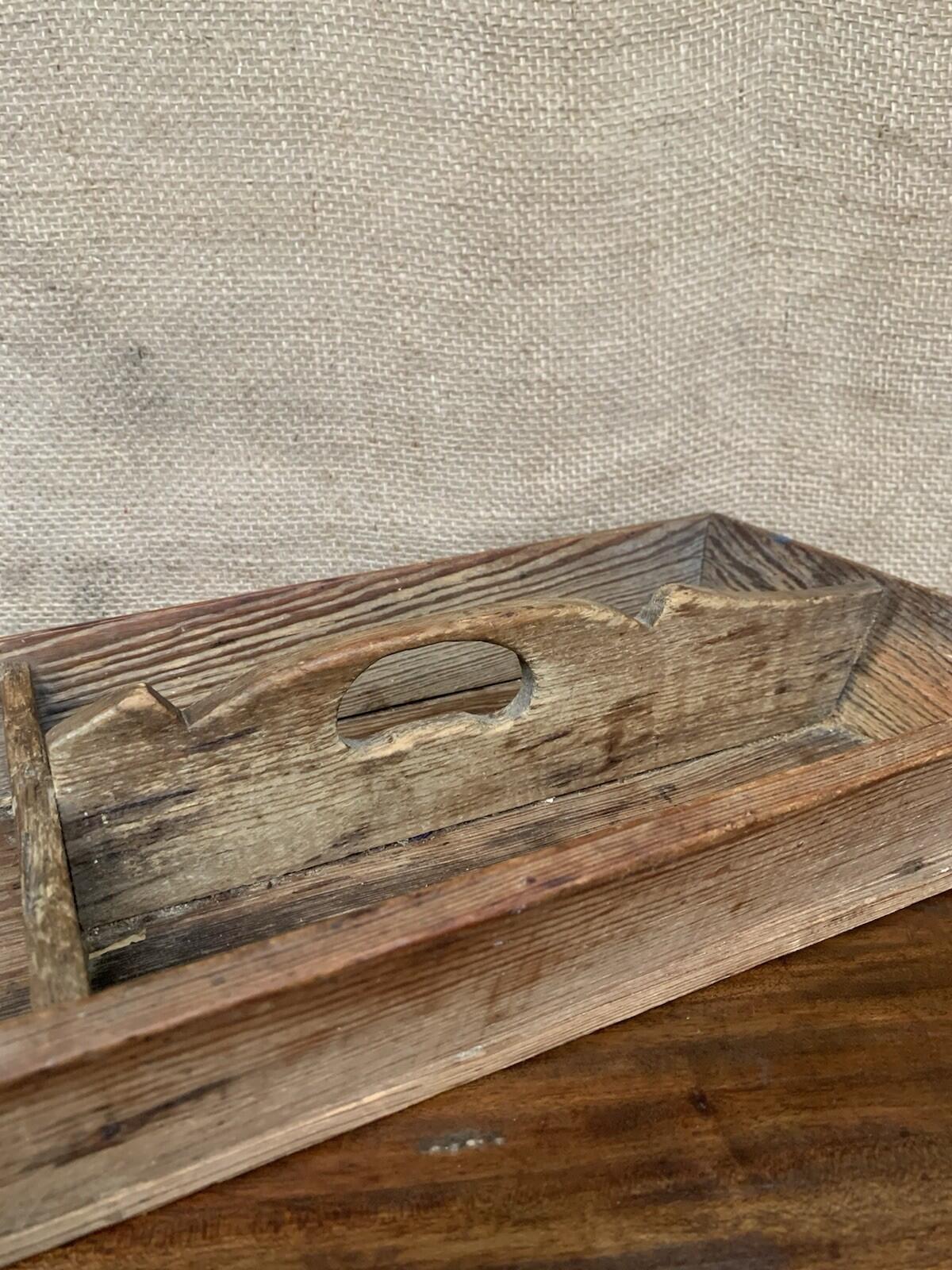 Vintage Pine Cutlery / Knife box / Butlers Tray - Kitchenalia - Farmhouse - Caddy