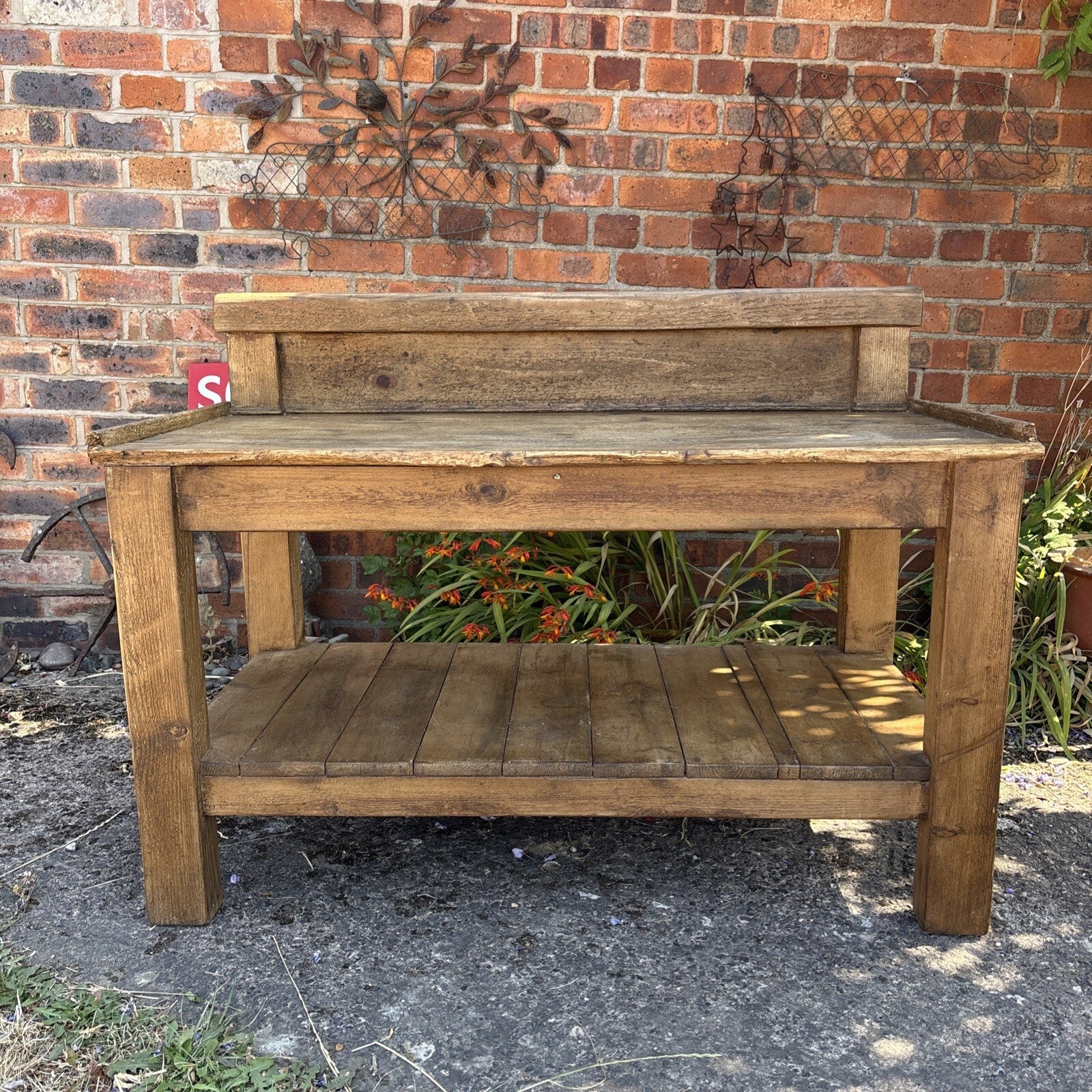 Vintage Rustic Potting Table / Prep Table - Farmhouse Cottage
