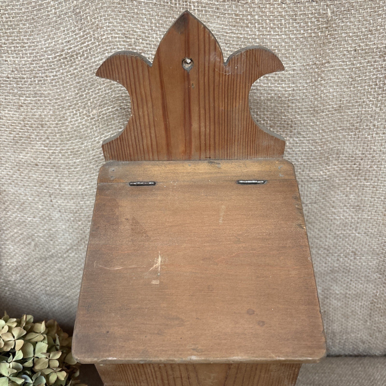 Antique Pine Candle Box - Wall Hanging - Farmhouse- Cottage