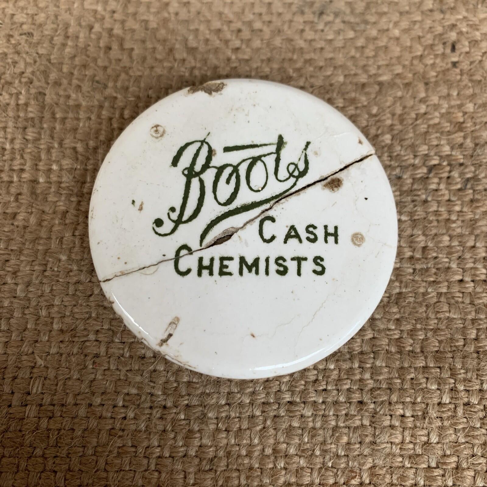 Vintage Boots Cash Chemist  Ceramic Pot Printed Lid