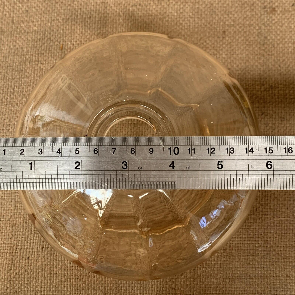Vintage Amber Glass Internal Iridescent Scallop Lamp Shade