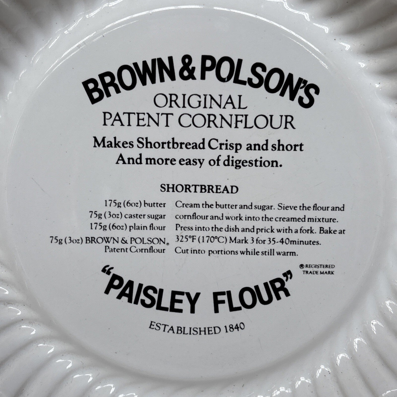 Brown & Polson’s Ceramic Shortbread Mould - Kitchenalia - Farmhouse
