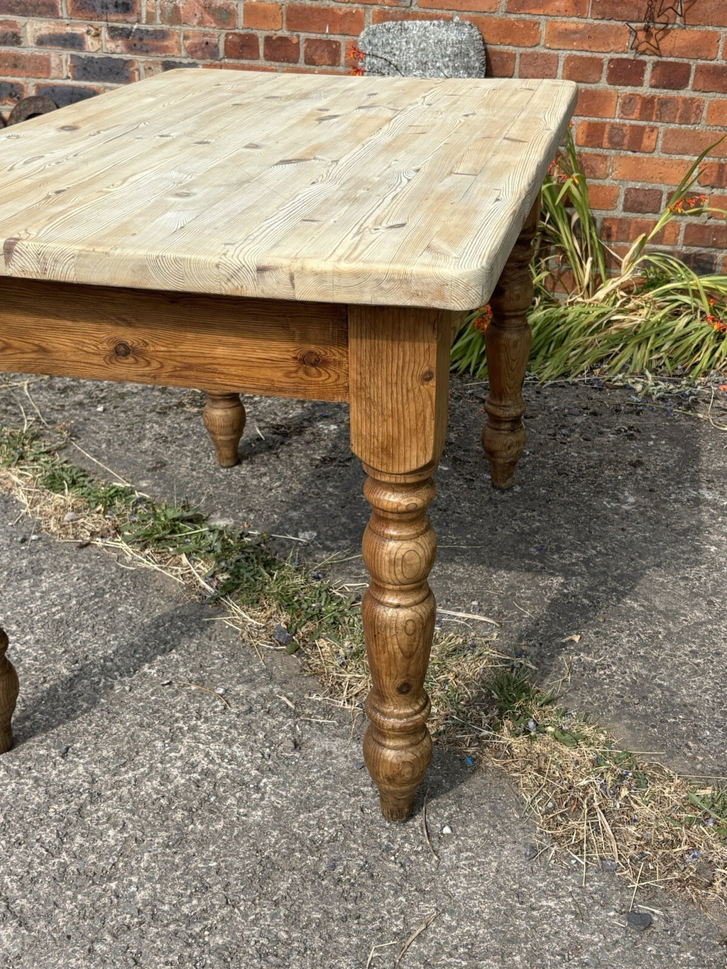 Vintage Pine Farmhouse Table - Scrub Top - Cottage - Kitchen Table