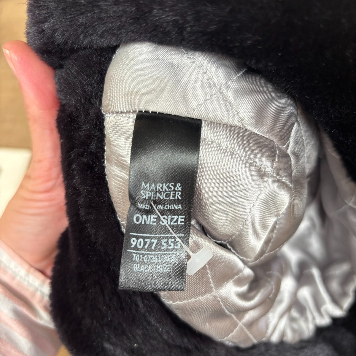 Faux Fur Hat - Black - Marks and Spencer - Country Style - Classy