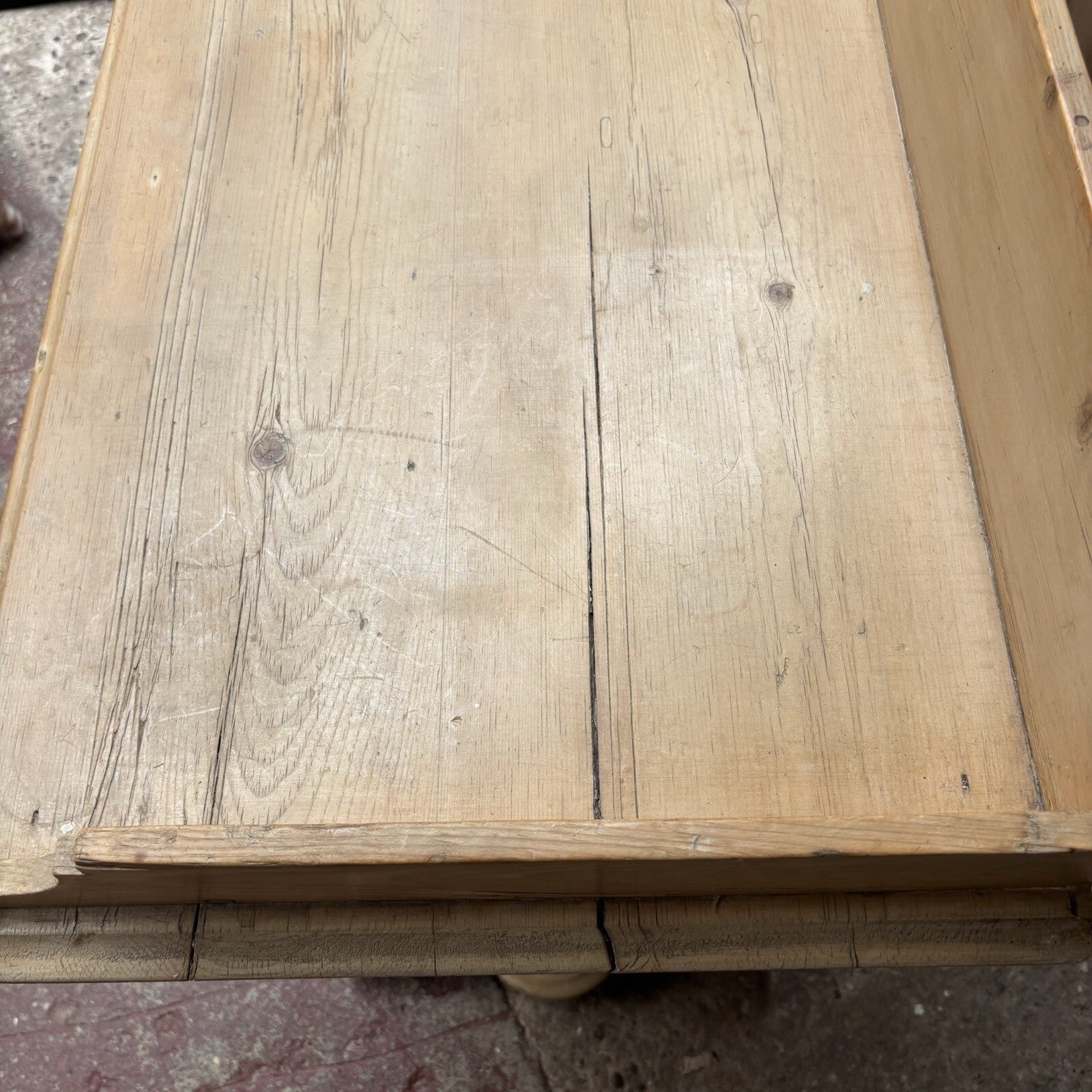Antique Pine Writing Table / Washstand With Drawer Farmhouse - Cottage