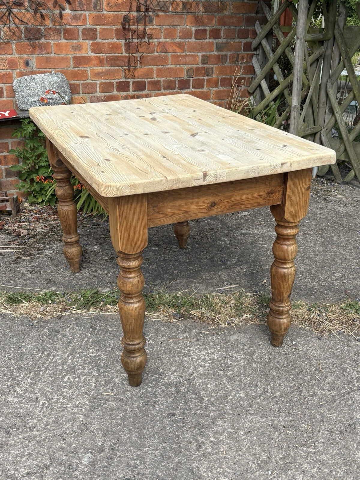 Vintage Pine Farmhouse Table - Scrub Top - Cottage - Kitchen Table