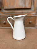 Enamel jug - small - vintage - off white - cottage - vase