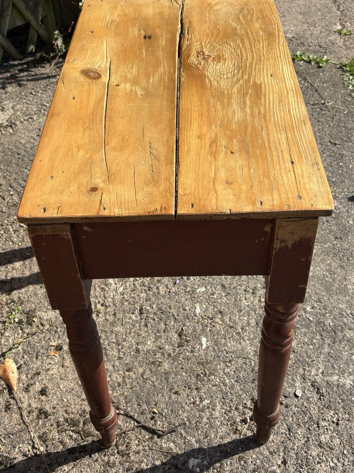 Rustic Pine Table - Small - Original Painted Legs - Farmhouse - Cottage