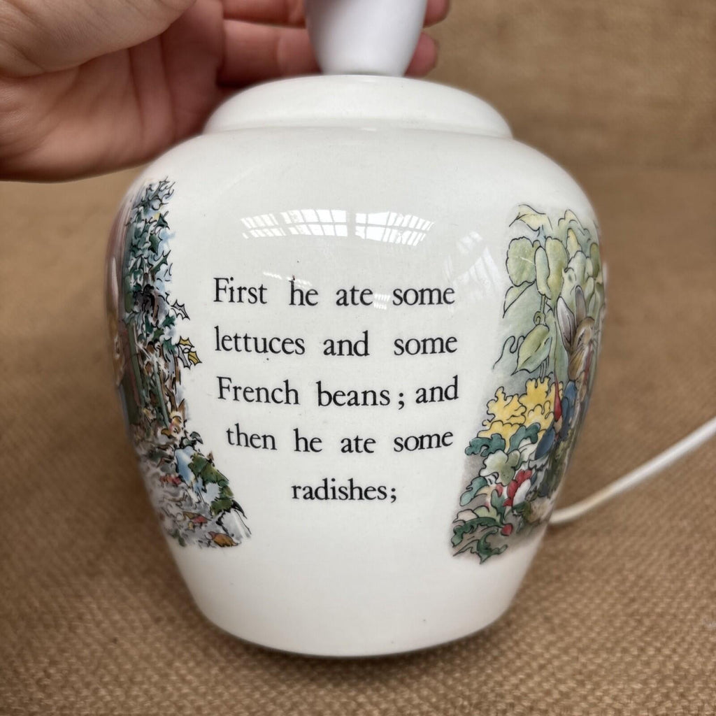 Vintage Wedgwood Beatrix Potter Peter Rabbit Lamp Base / Table Lamp - Working