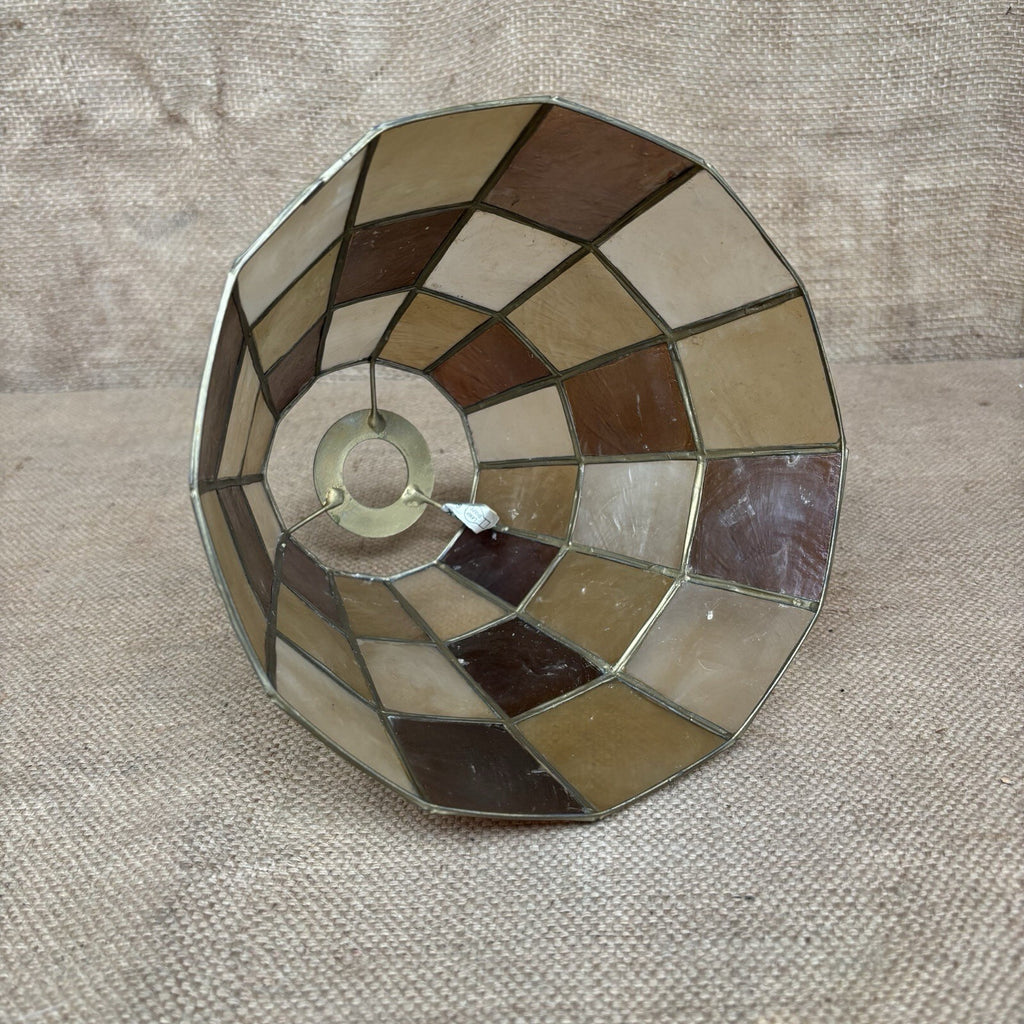 Vintage Capiz Shell & Brass Lamp Shade - Great Condition