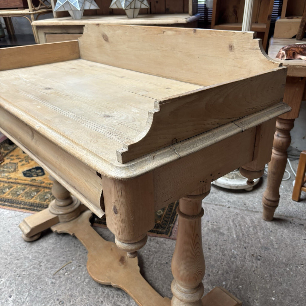 Antique Pine Writing Table / Washstand With Drawer Farmhouse - Cottage