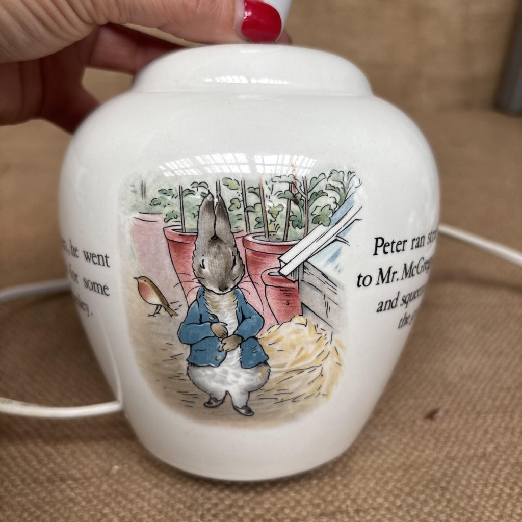 Vintage Wedgwood Beatrix Potter Peter Rabbit Lamp Base / Table Lamp - Working