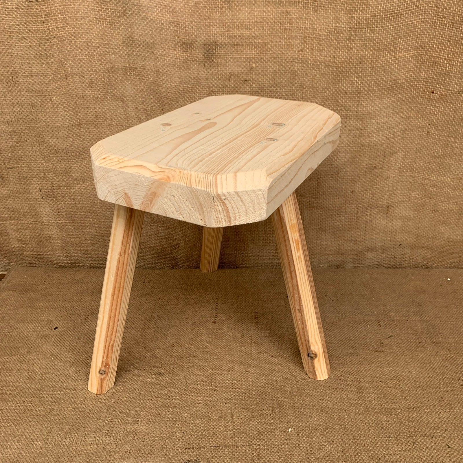 Three Leg Pine Stool - Plant Stand - Milking Stool