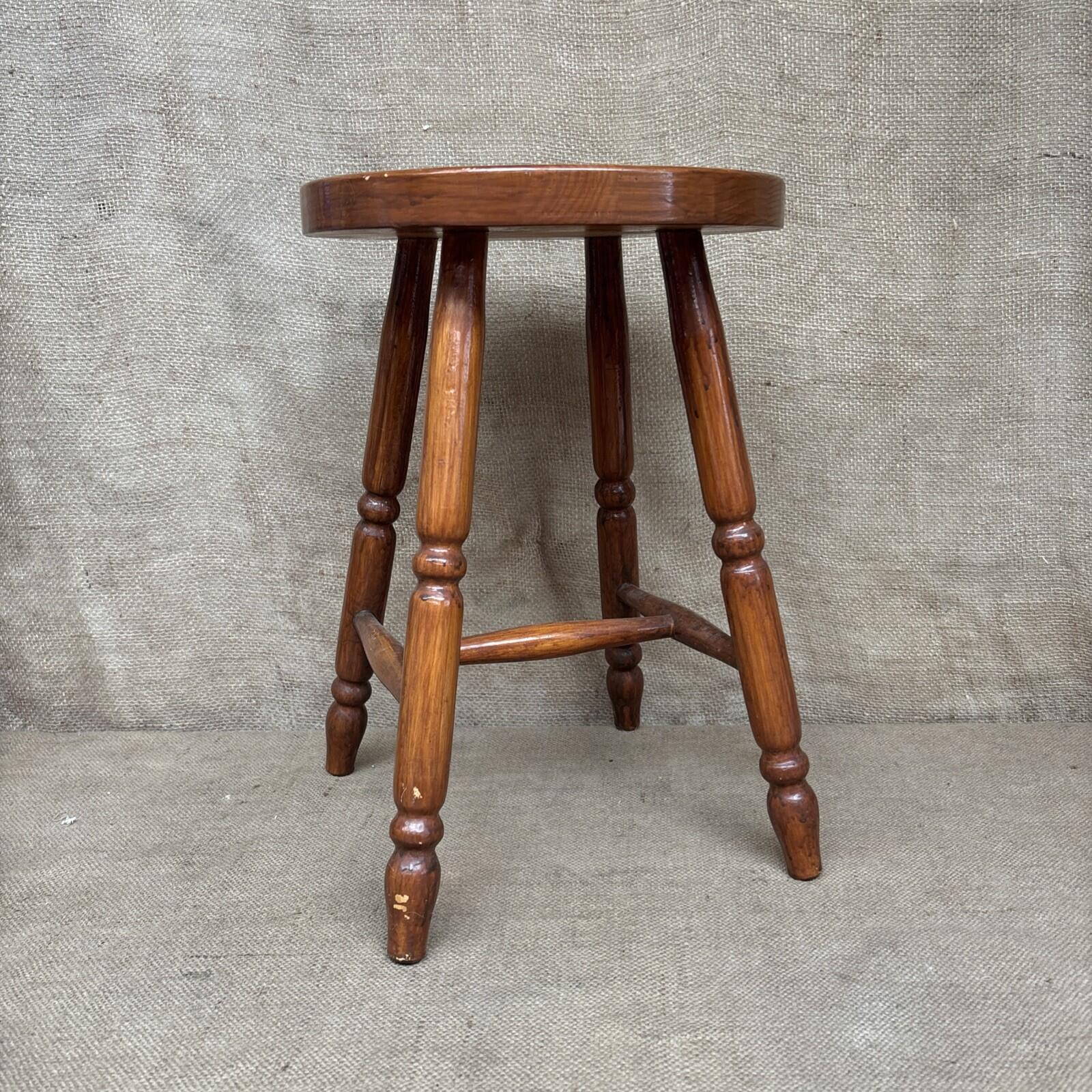 Vintage Wooden Stool - Farmhouse - Cottage - Plant Stand