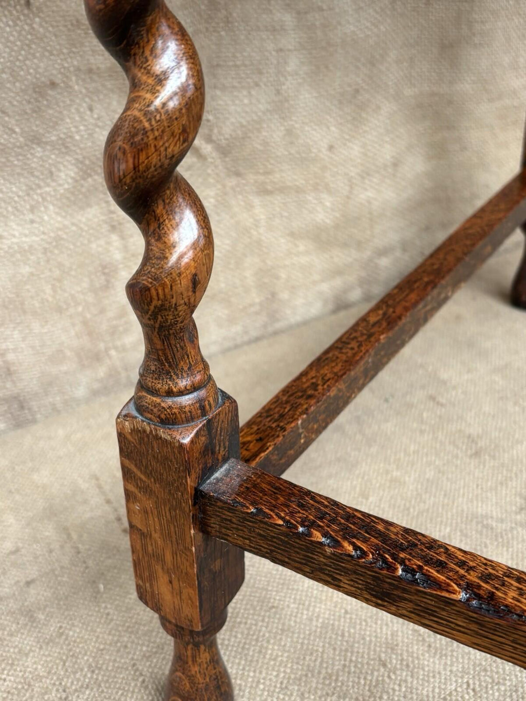 Antique Barley Twist Side Table - Cottage - Farmhouse