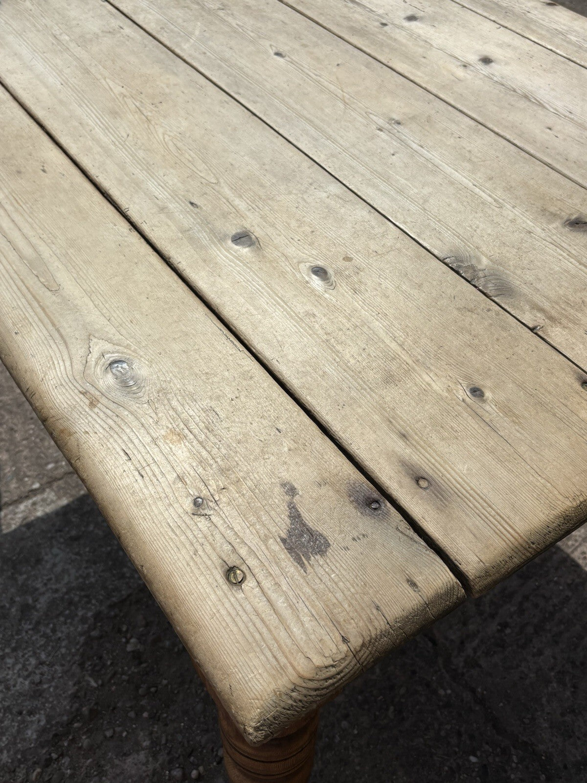 Antique Pine Kitchen Table With Drawer Farmhouse Cottage Rustic