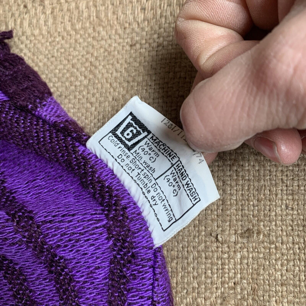 Vintage Retro Tapestry Bedspread Throw 1970s Purple St Michael  122cm X 250cm