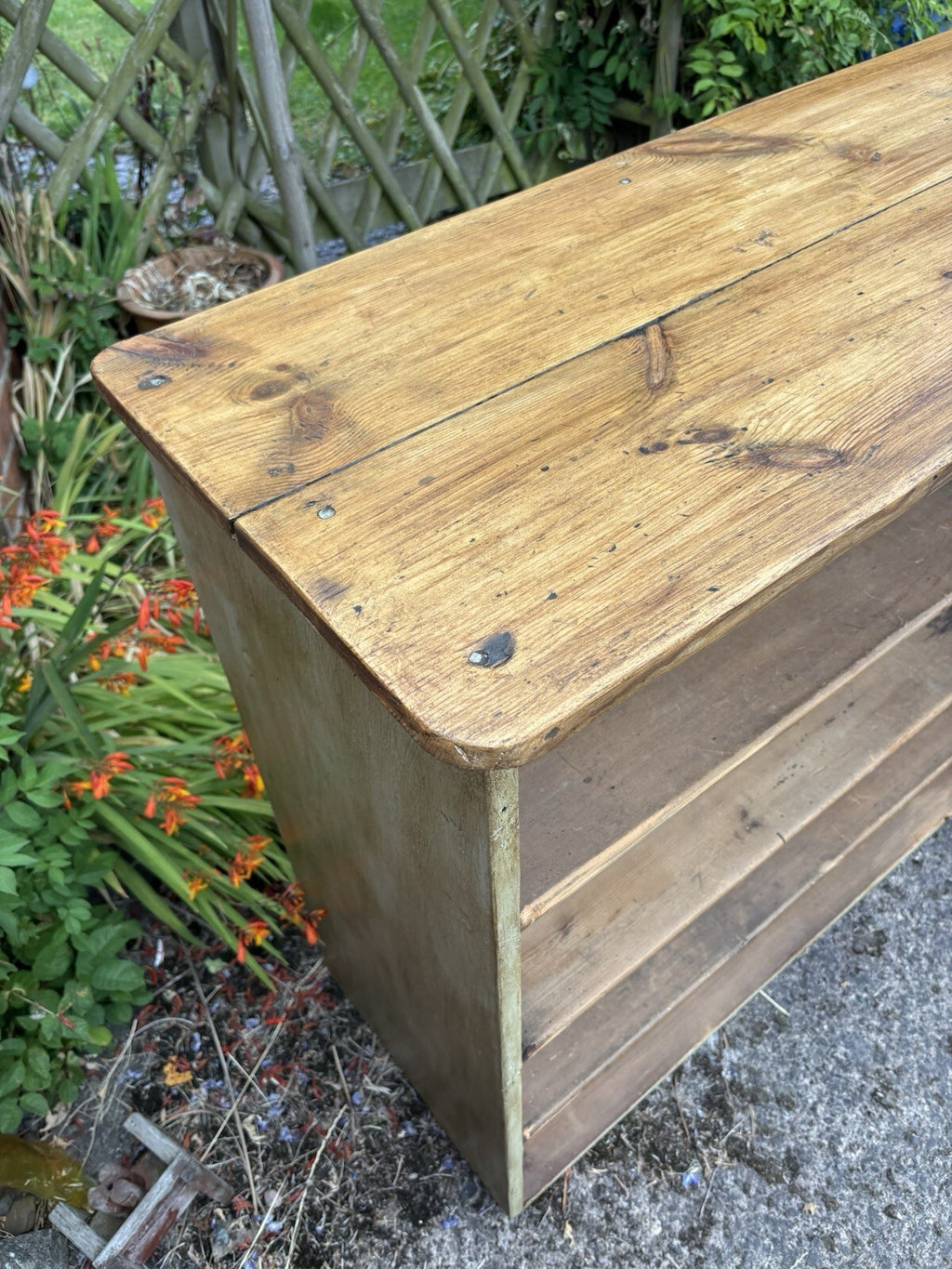 Vintage Pine Shelving Unit - Farmhouse - Cottage - Painted - Waxed