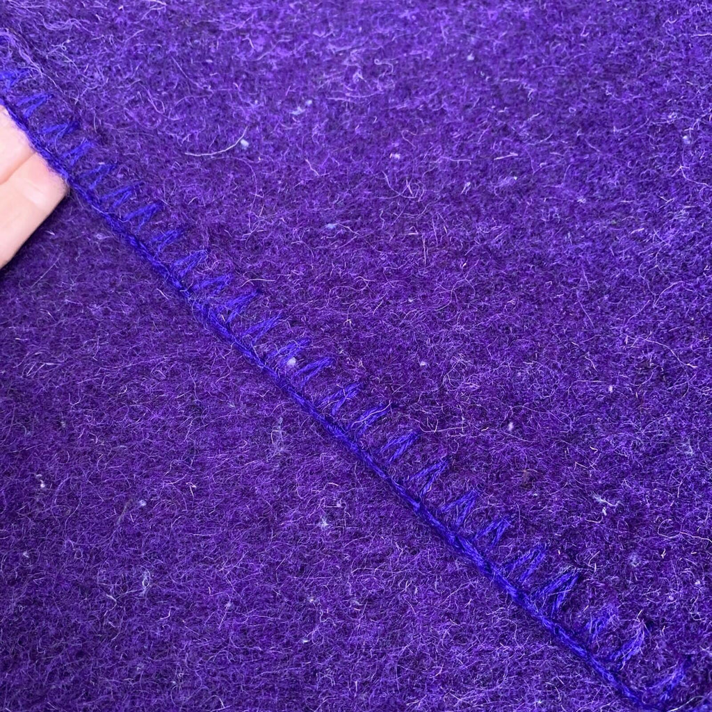 CC41 1940s Purple wool blanket WW2 Era homeware bed 160cm X 200cm #2