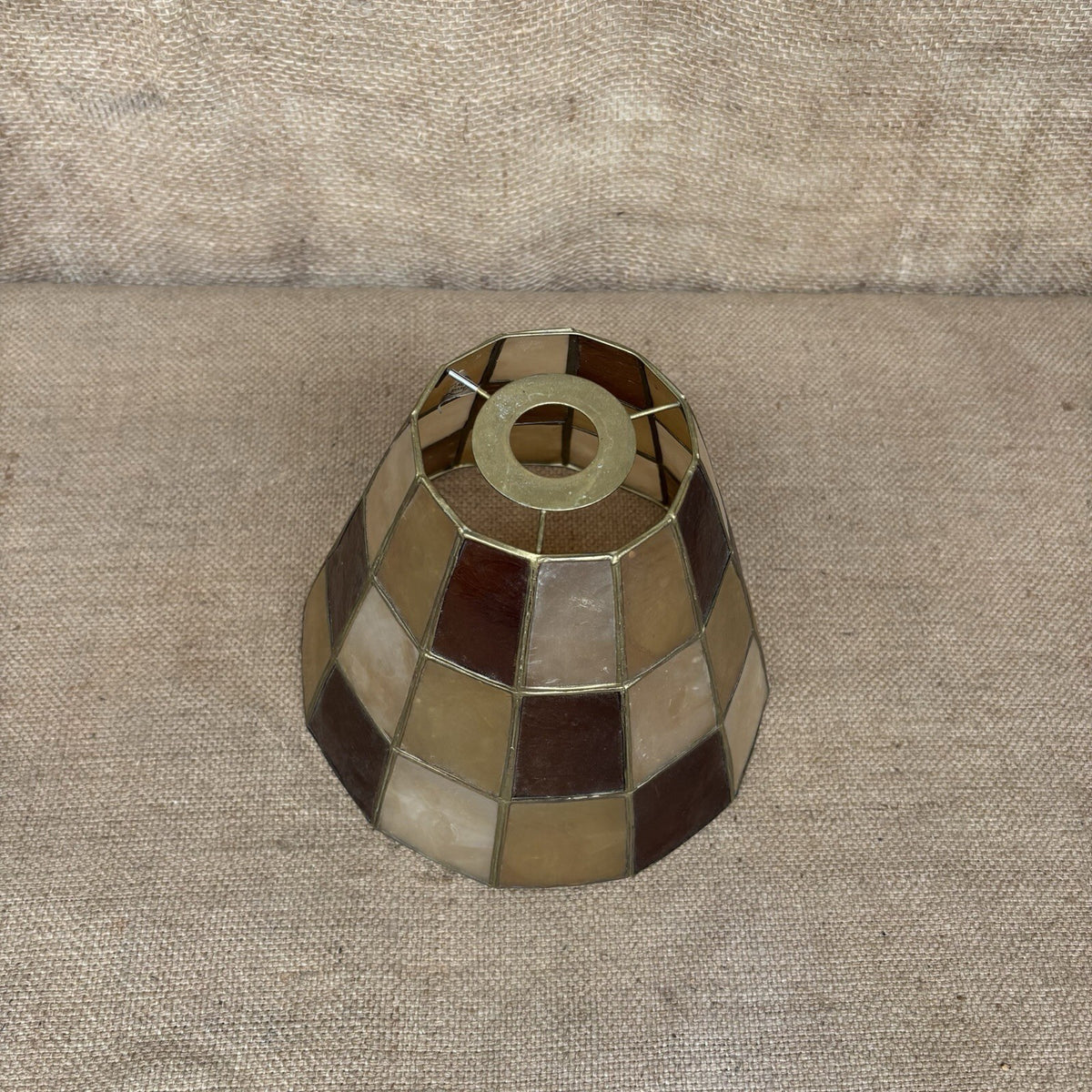 Vintage Capiz Shell & Brass Lamp Shade - Great Condition