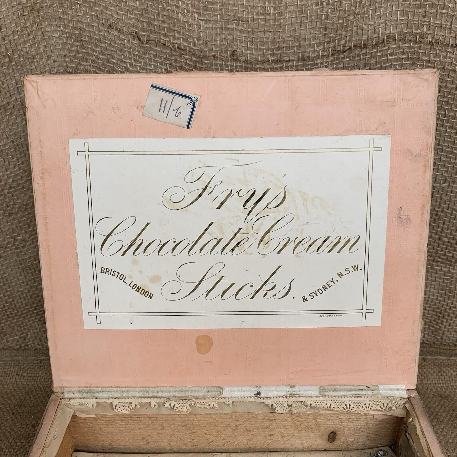 Fry’s Chocolate Cream Sticks - Antique Box - Vintage Advertising