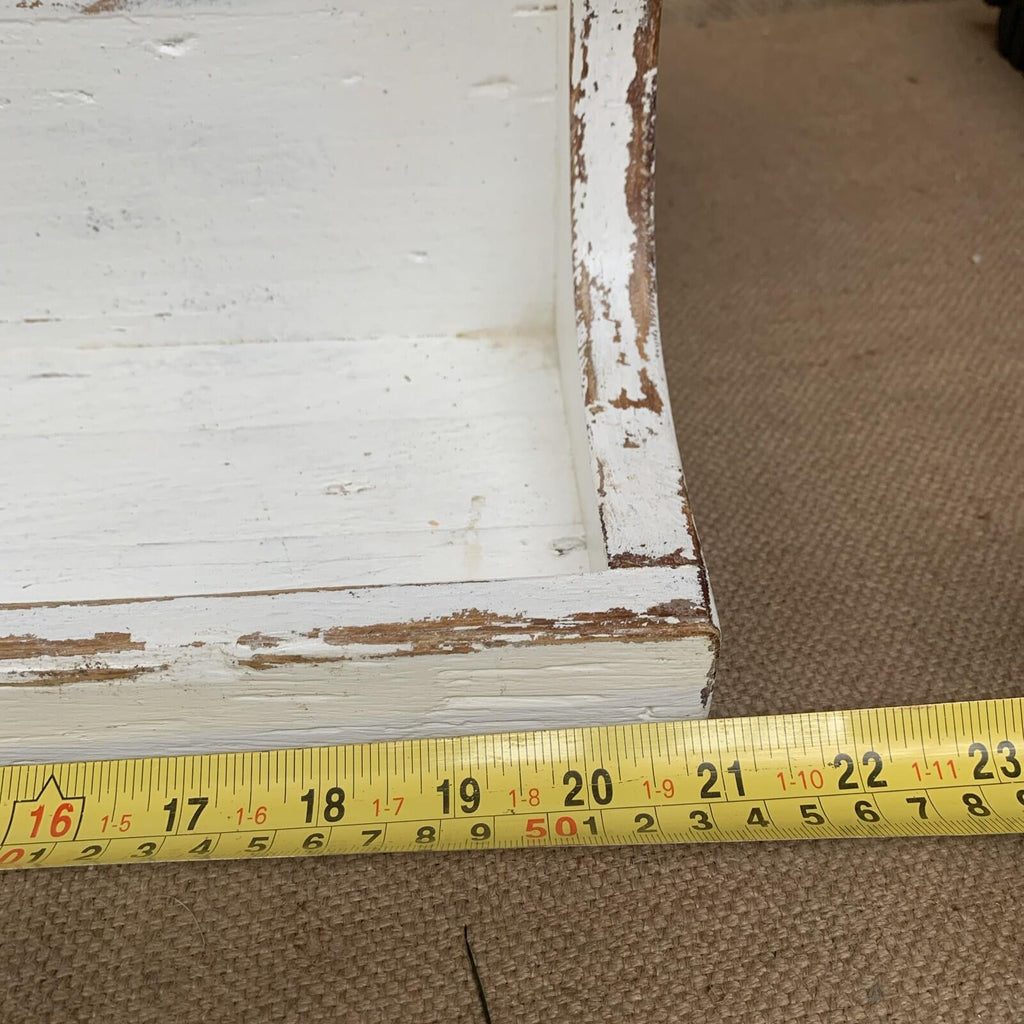 Rustic Pine Shelf - Worn White Paint - Free Standing Or Wall hanging