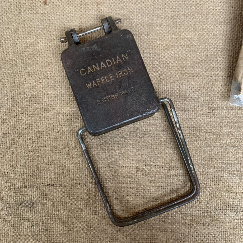 Antique Canadian Waffle Iron - British Made - Kitchenalia