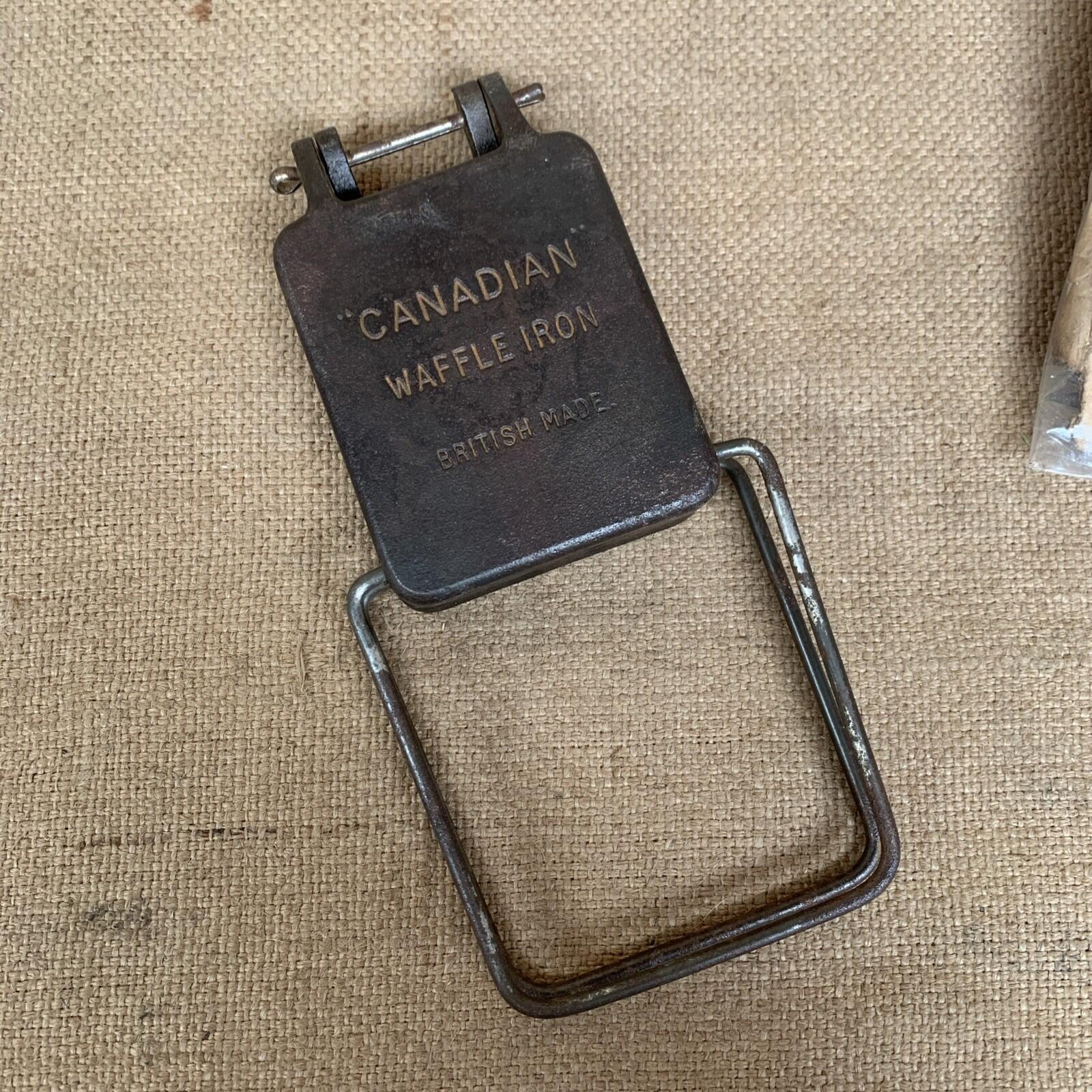 Antique Canadian Waffle Iron - British Made - Kitchenalia
