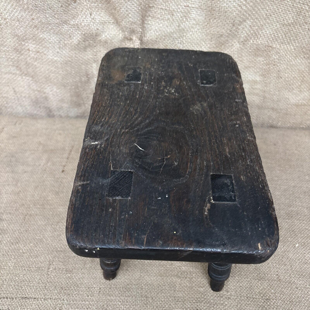 Antique Oak Stool - Welsh - Farmhouse - Cottage - Plant Stand