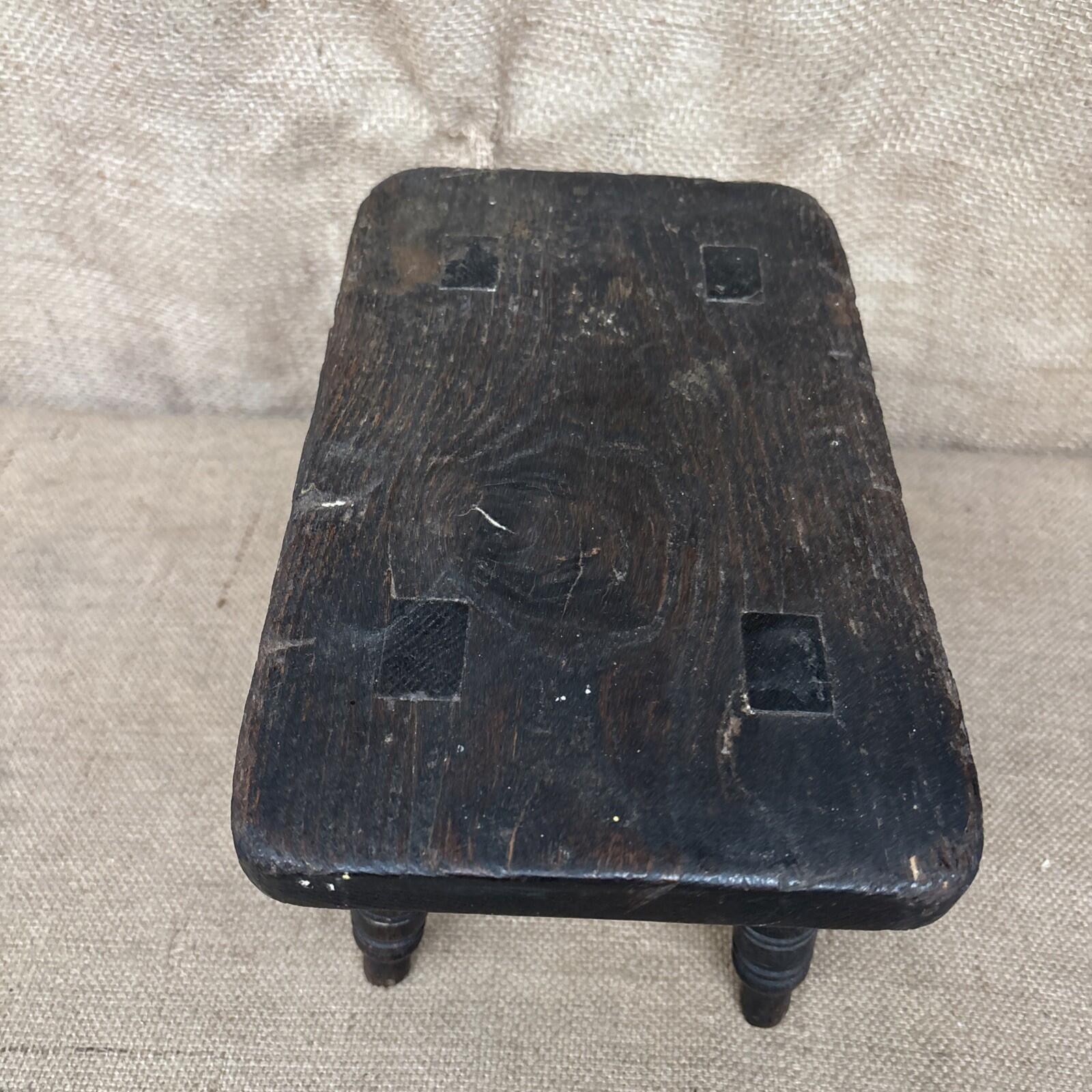 Antique Oak Stool - Welsh - Farmhouse - Cottage - Plant Stand