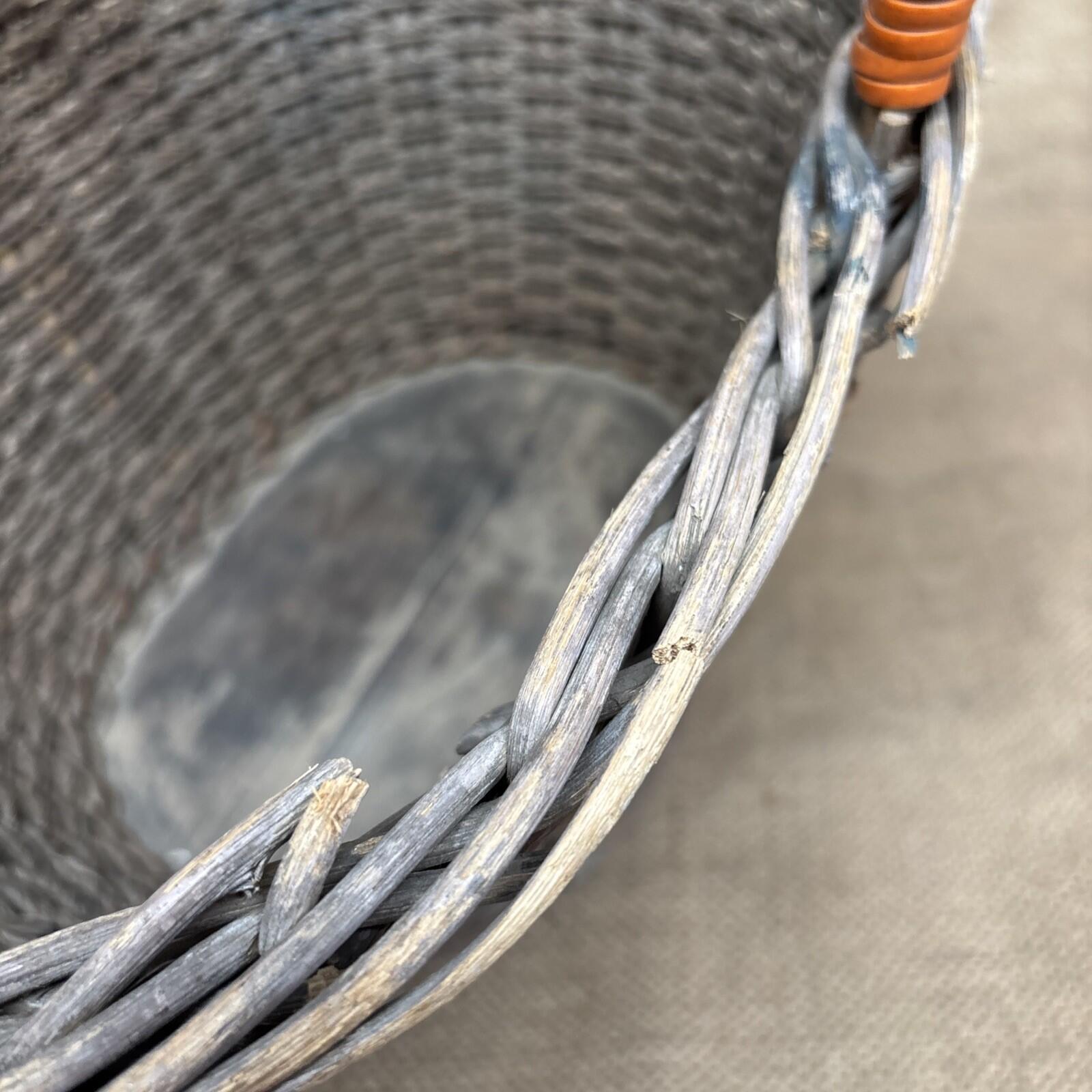 Vintage Wicker Basket - Farmhouse - Cottage - Garden Basket - Rustic