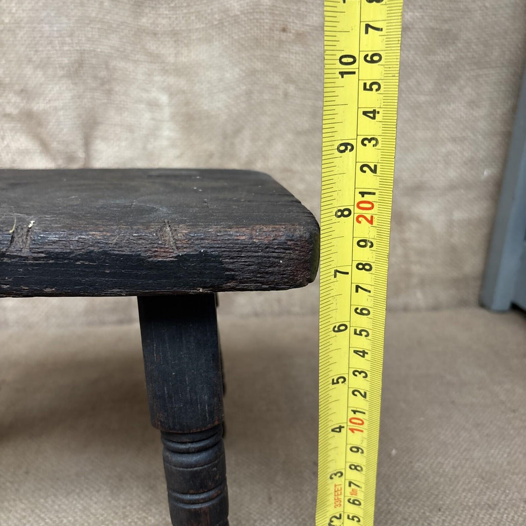 Antique Oak Stool - Welsh - Farmhouse - Cottage - Plant Stand