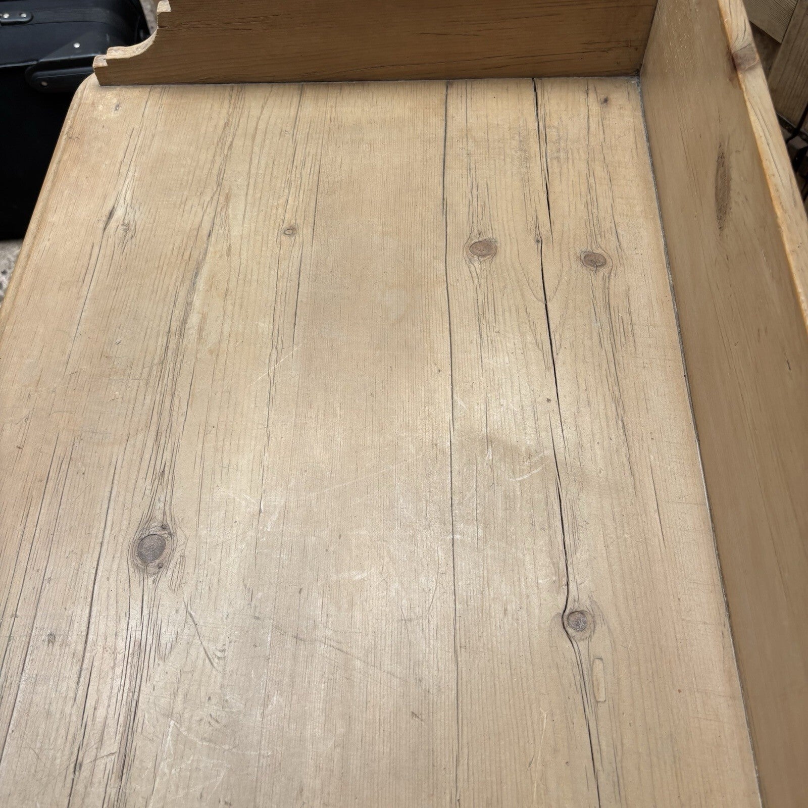 Antique Pine Writing Table / Washstand With Drawer Farmhouse - Cottage
