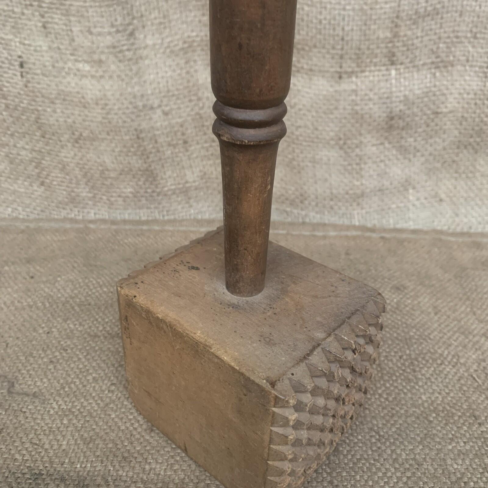 Antique Wooden Tenderiser / Masher / Pounder - Kitchenalia
