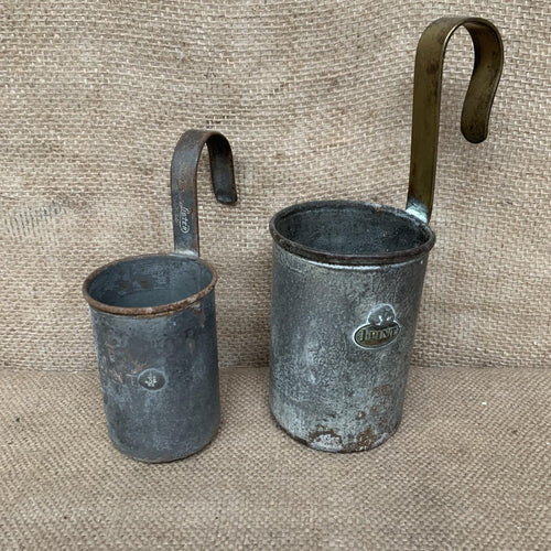 2 Antique Milk Measures Pint & Half Pint - Lister - Dairy - Kitchenalia