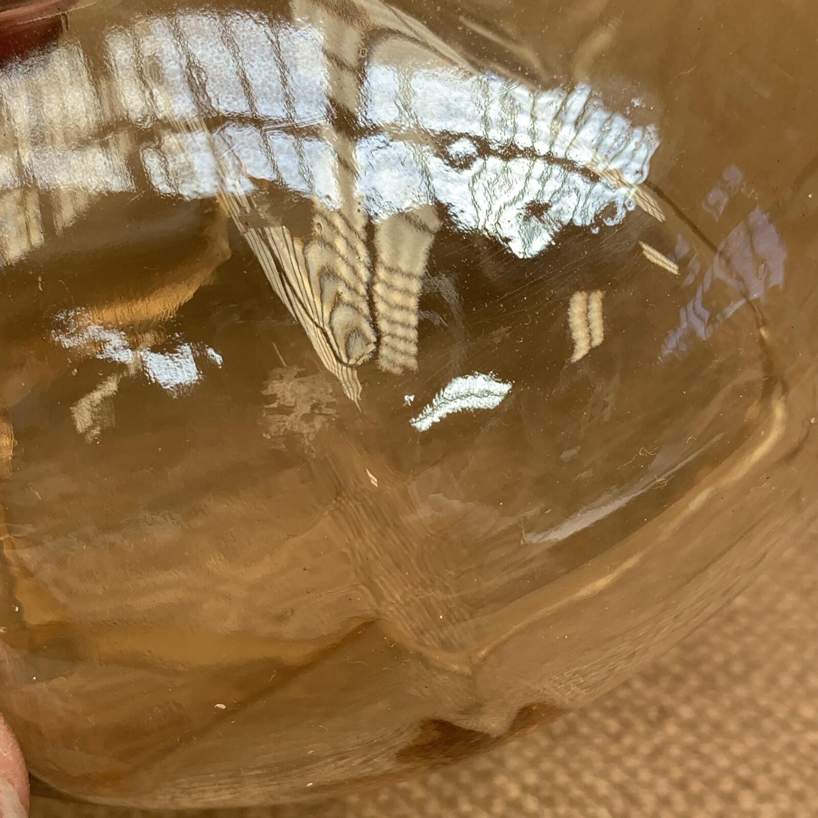 Vintage Amber Glass Internal Iridescent Scallop Lamp Shade