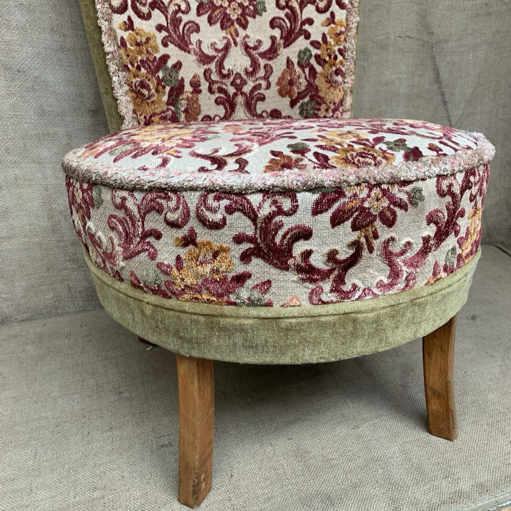 Vintage Upholstered Accent Chair Damask  Bedroom - Cottage - Farmhouse