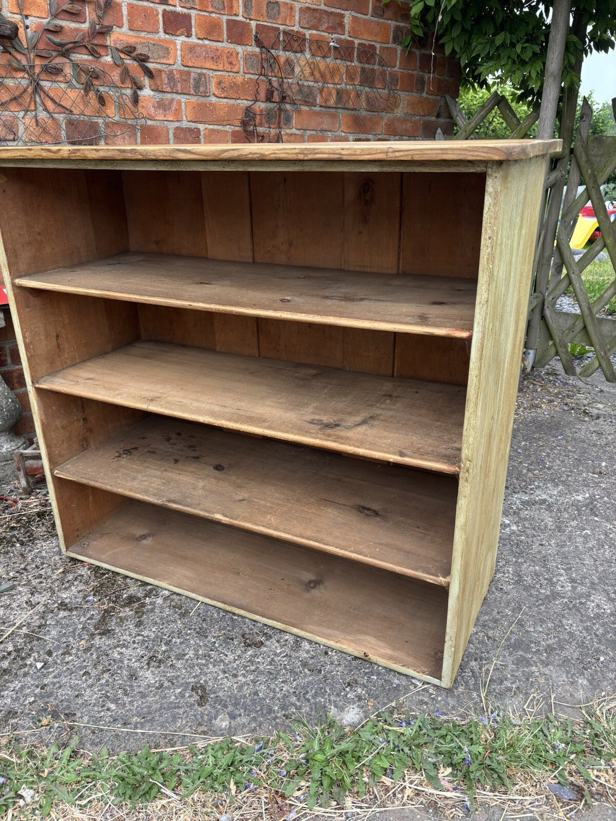 Vintage Pine Shelving Unit - Farmhouse - Cottage - Painted - Waxed