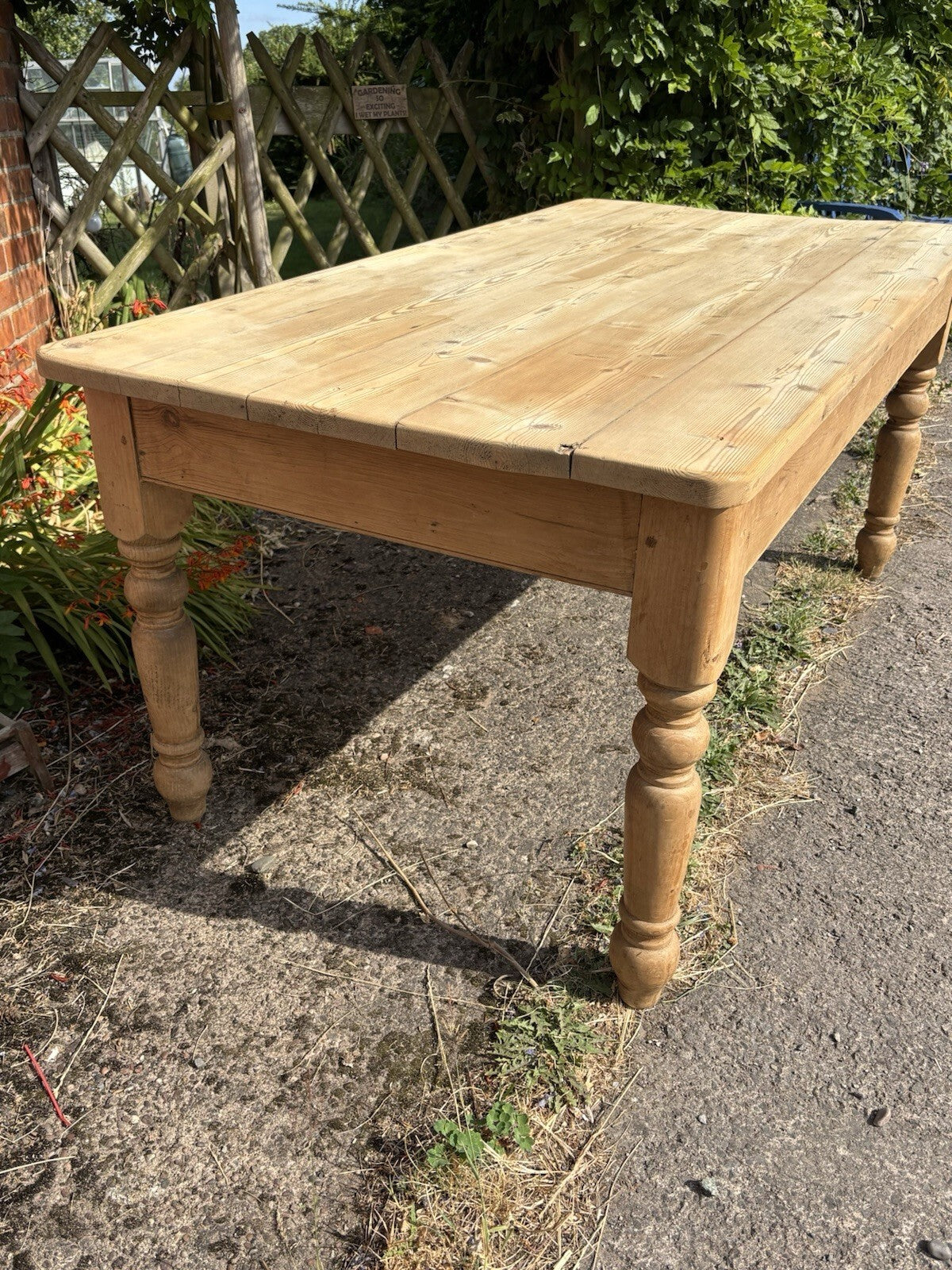 Vintage Pine Kitchen Table - Farmhouse Kitchen - Sits 8 - Cottage