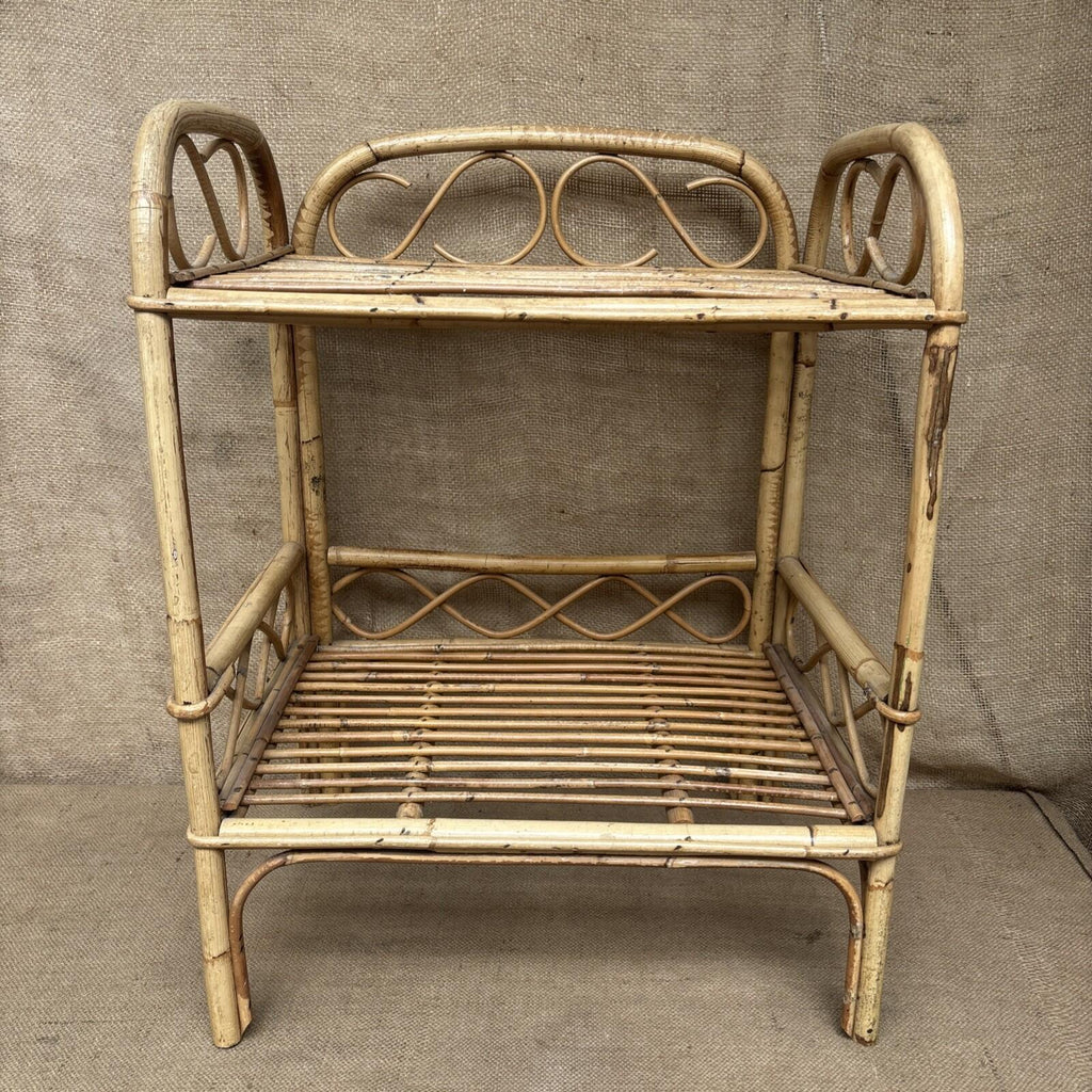 Vintage Bamboo Shelving Unit Boho Free Standing Conservatory