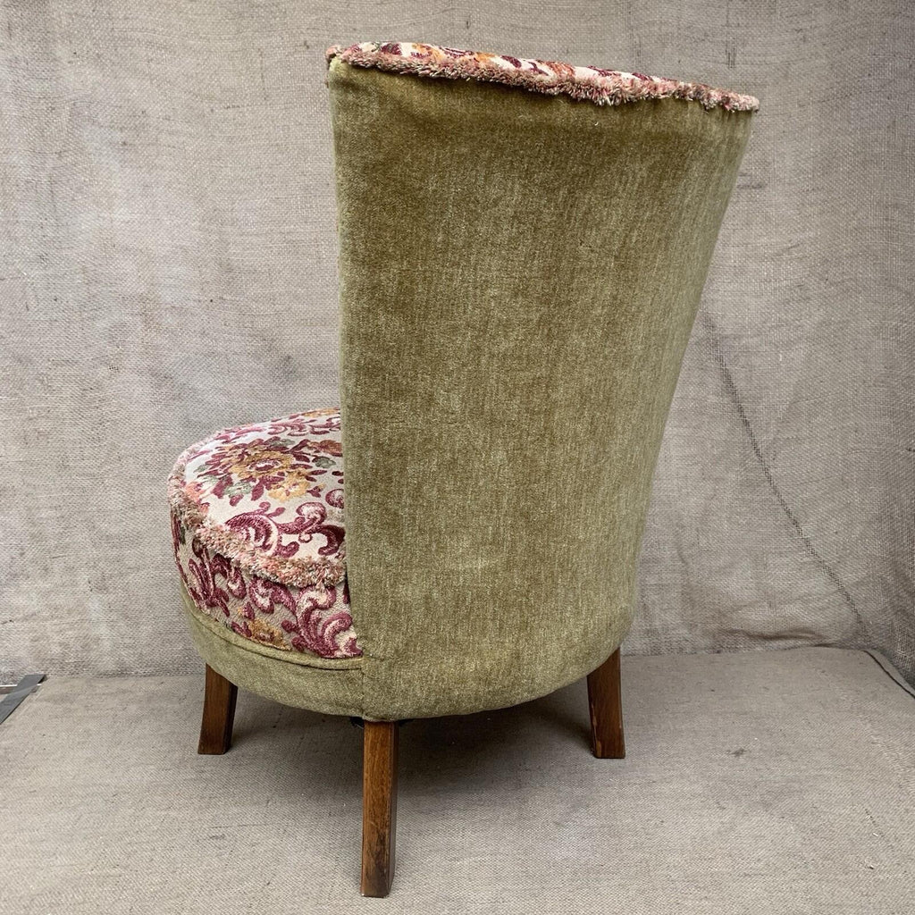 Vintage Upholstered Accent Chair Damask  Bedroom - Cottage - Farmhouse
